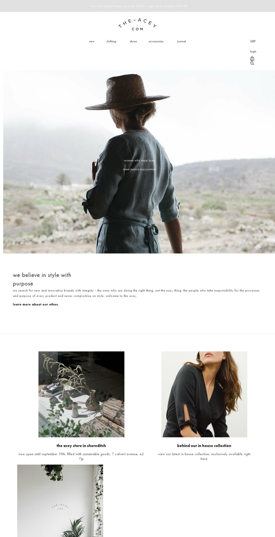 The Acey Shopify theme site example the-acey.com