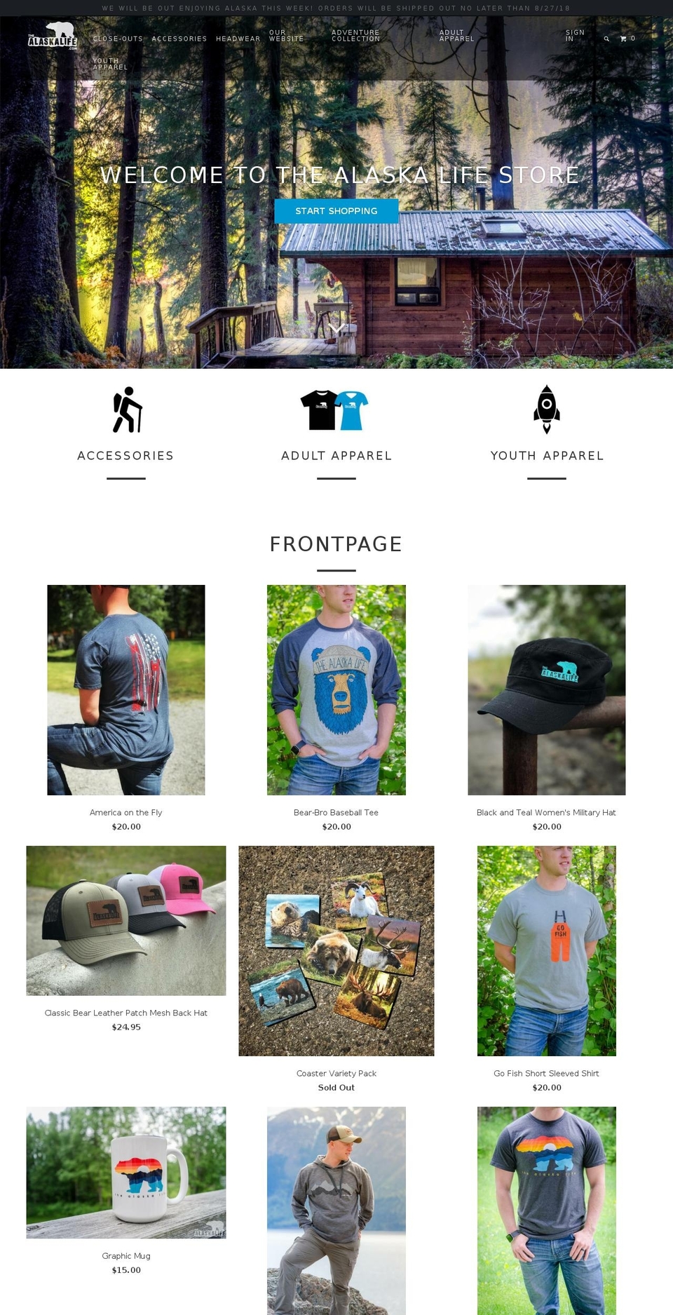 the-alaska-life.myshopify.com shopify website screenshot
