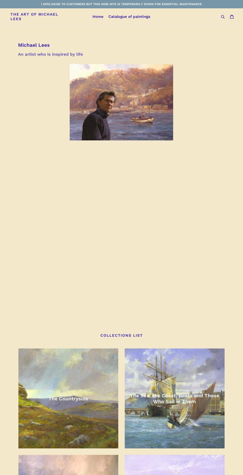 the-art-of-michael-lees.com — Shopify storefront screenshot