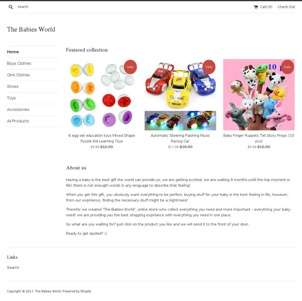 the-baby-world.com shopify website screenshot