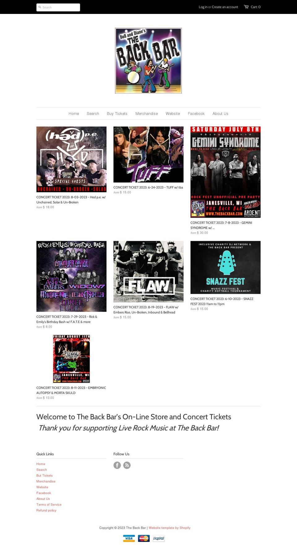 the-back-bar.myshopify.com shopify website screenshot