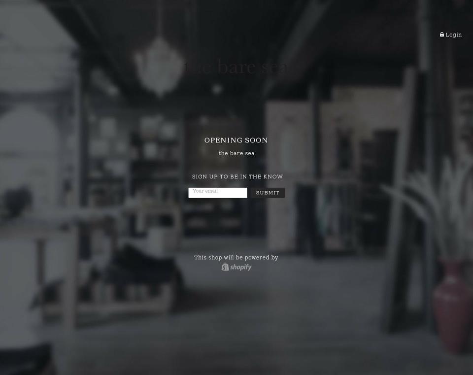 the-bare-sea.myshopify.com shopify website screenshot