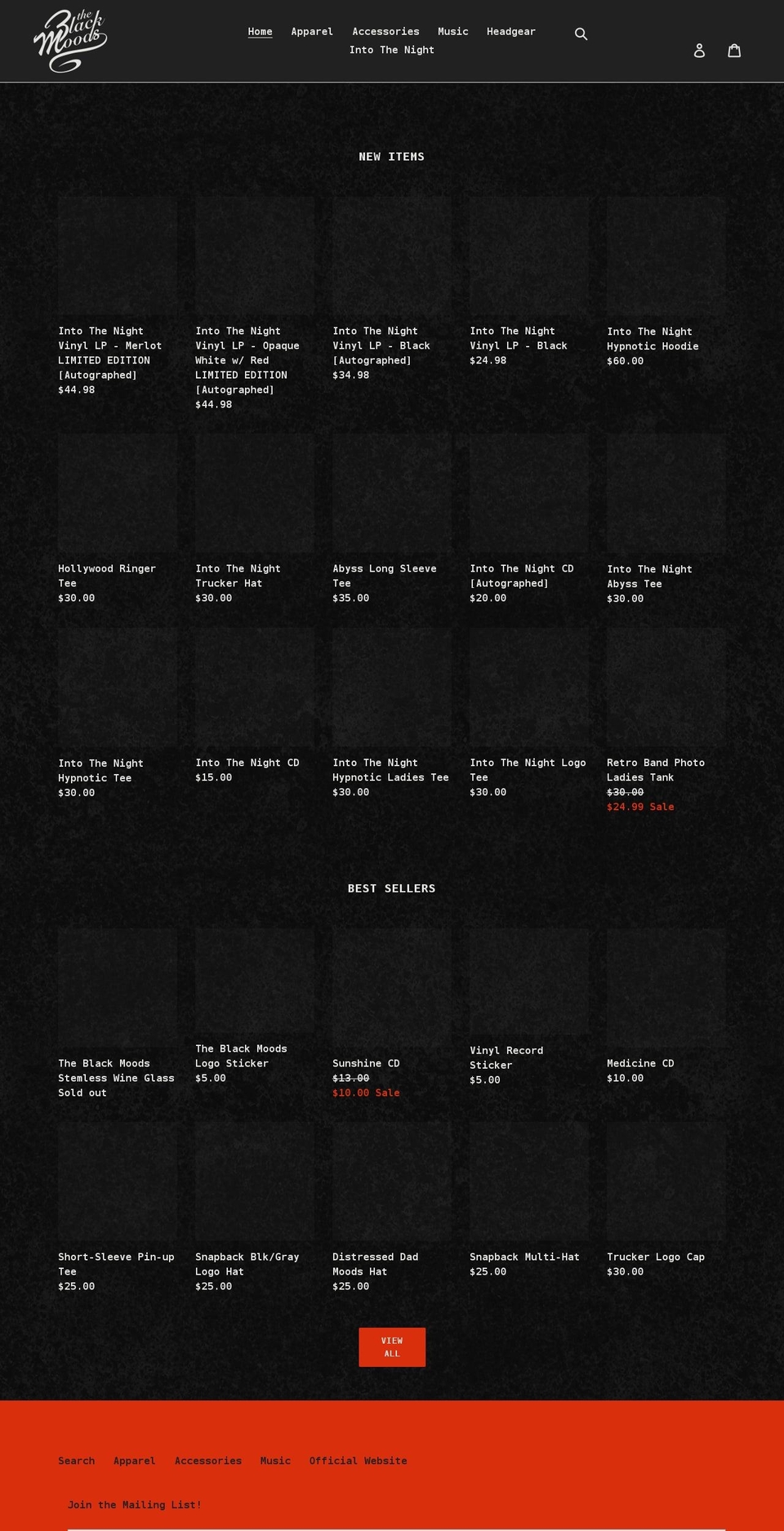 the-black-moods-shop.myshopify.com shopify website screenshot