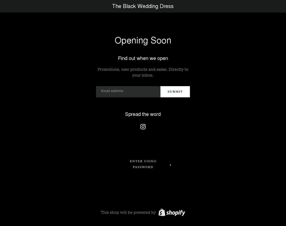 the-black-wedding.myshopify.com shopify website screenshot