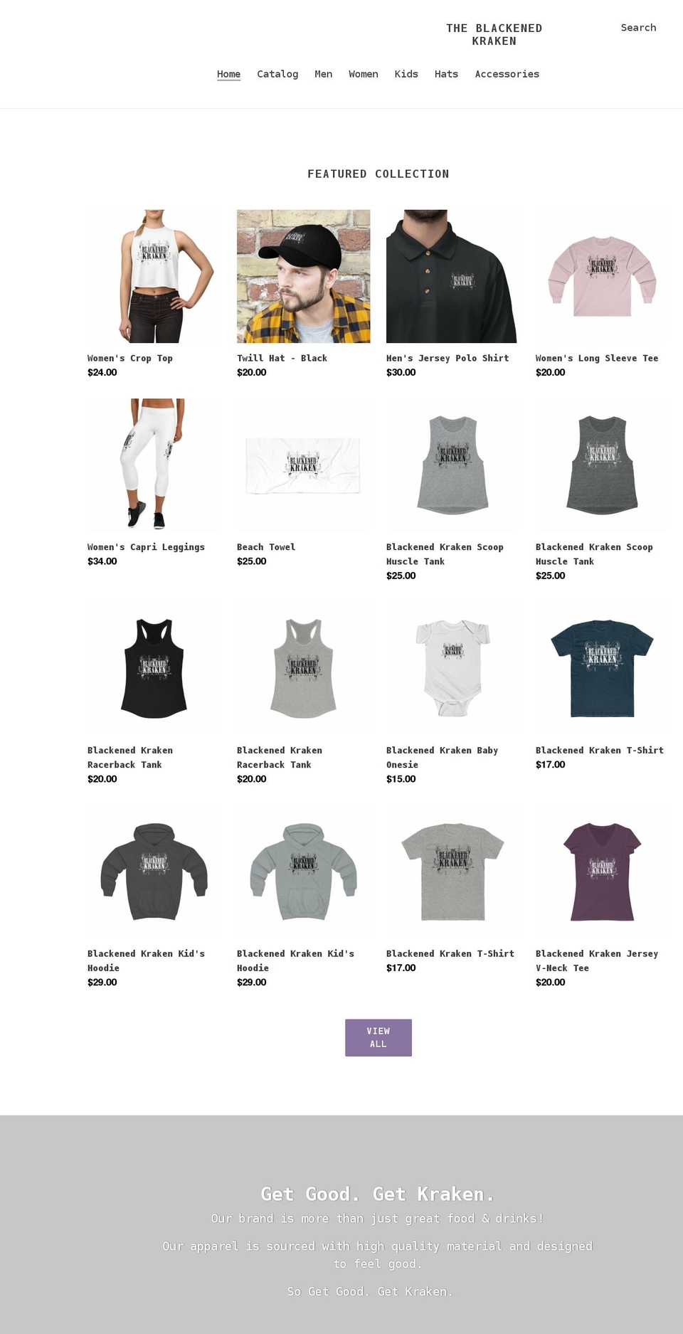 the-blackened-kraken.myshopify.com shopify website screenshot