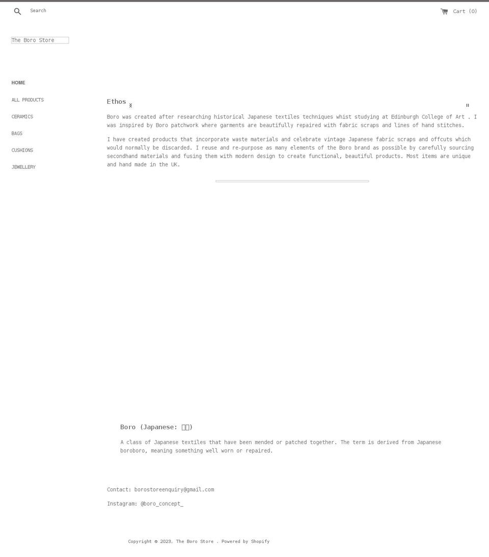 the-boro-store.com shopify website screenshot