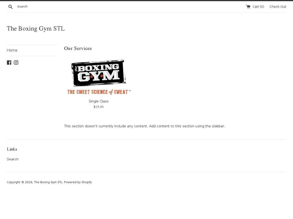 the-boxing-gym.com — Shopify storefront screenshot