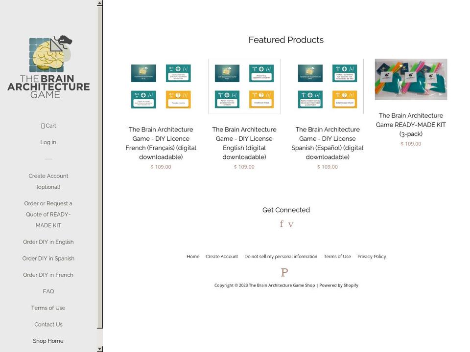 the-brain-architecture-game.myshopify.com shopify website screenshot