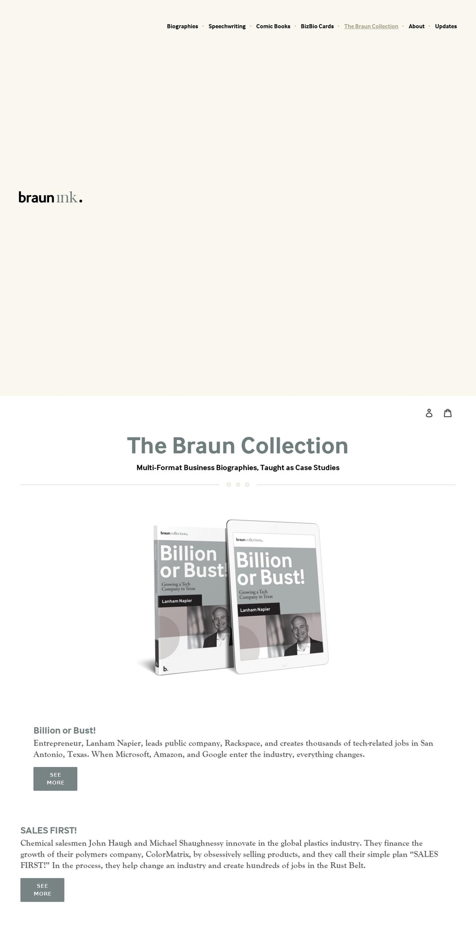 the-braun-collection.myshopify.com shopify website screenshot