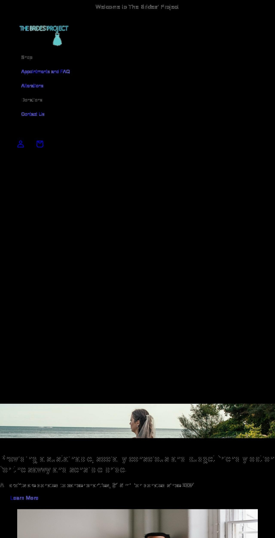 the-brides-project.myshopify.com shopify website screenshot