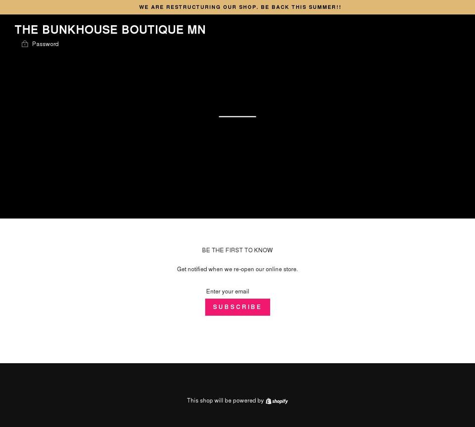 the-bunkhousemn.com shopify website screenshot