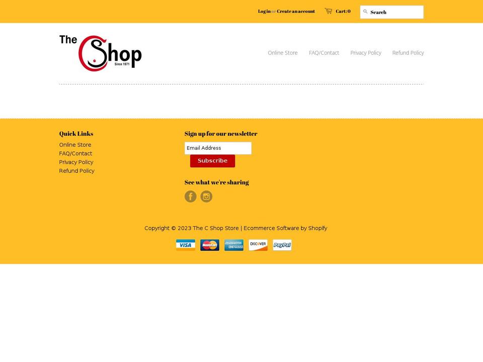 the-c-shop.myshopify.com shopify website screenshot