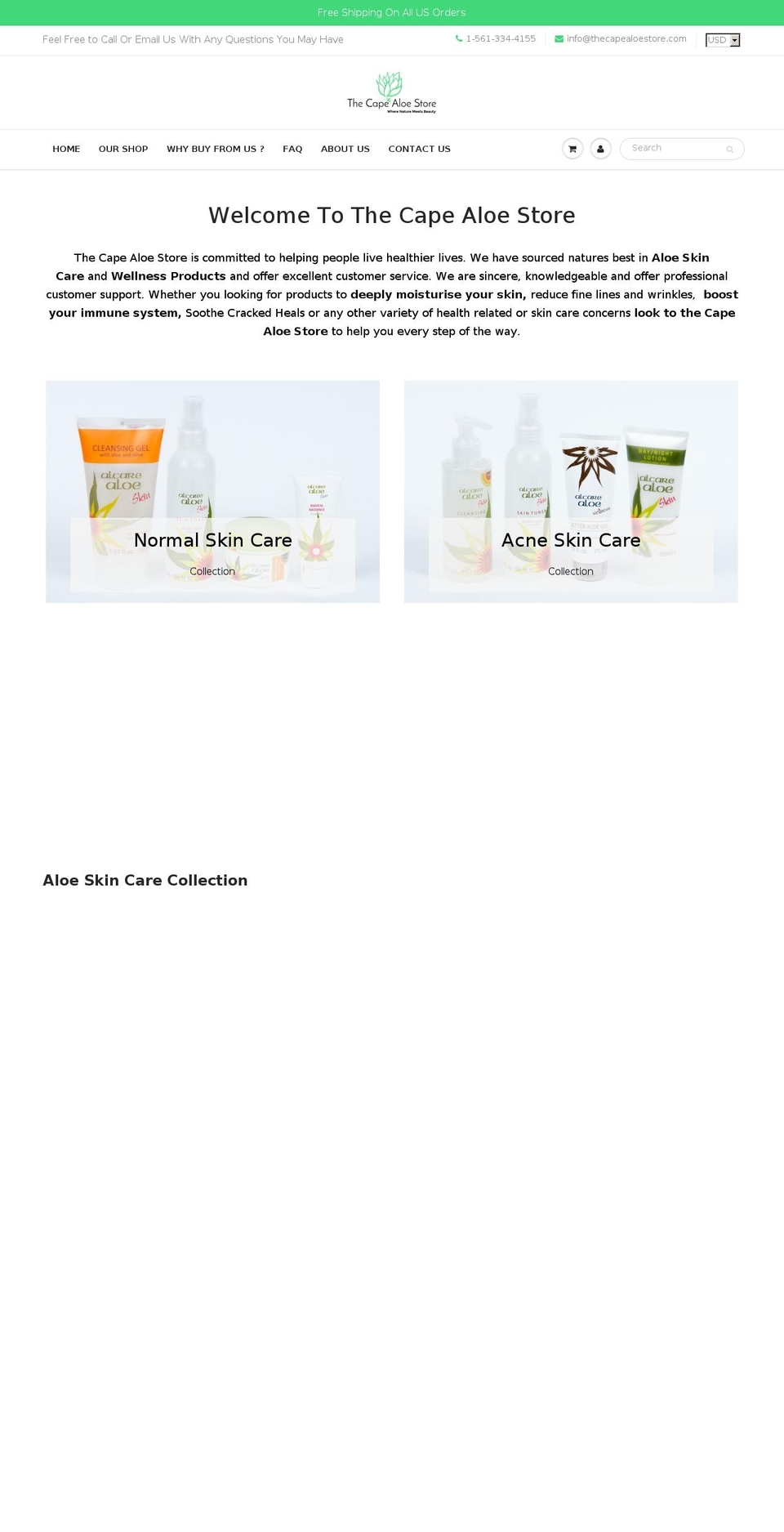 the-cape-aloe-store.com — Shopify storefront screenshot