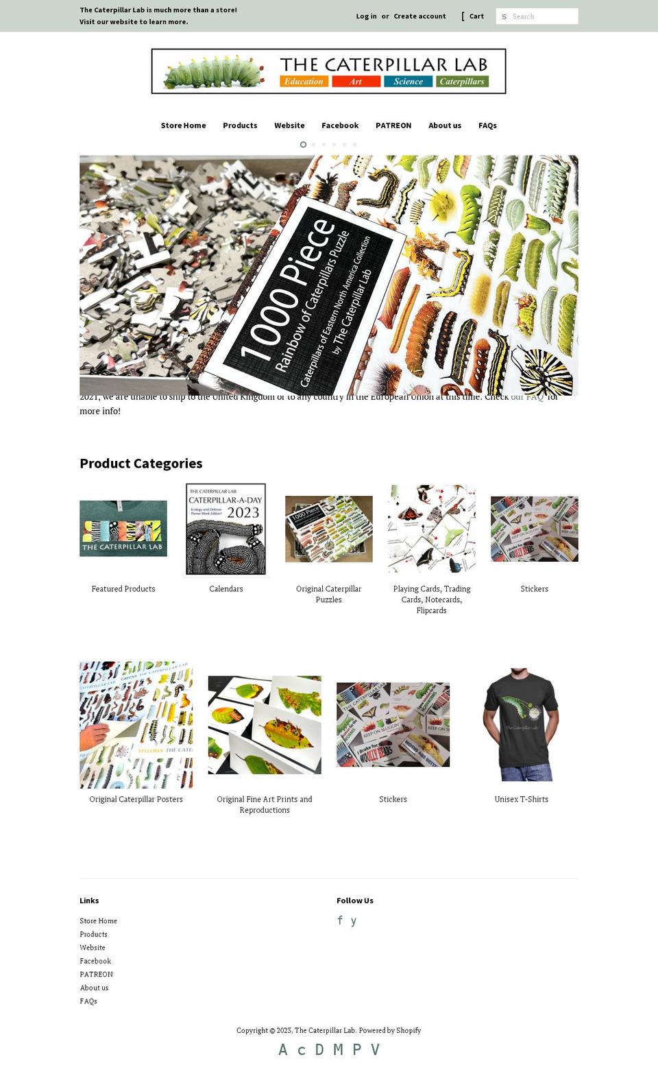 the-caterpillar-lab.myshopify.com shopify website screenshot