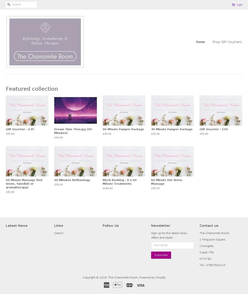 the-chamomile-room.myshopify.com shopify website screenshot