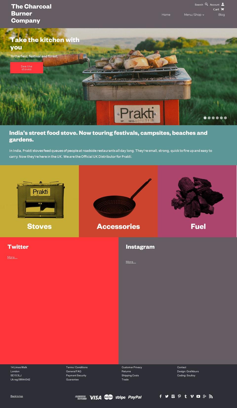 the-charcoal-burner-company.myshopify.com shopify website screenshot