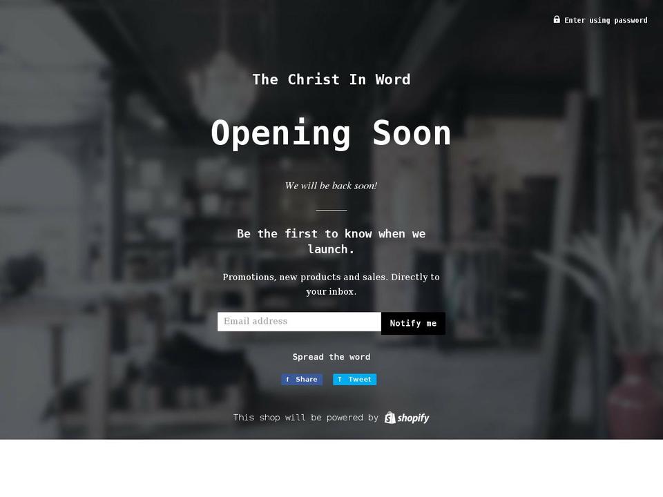 the-christ-in-word.myshopify.com shopify website screenshot