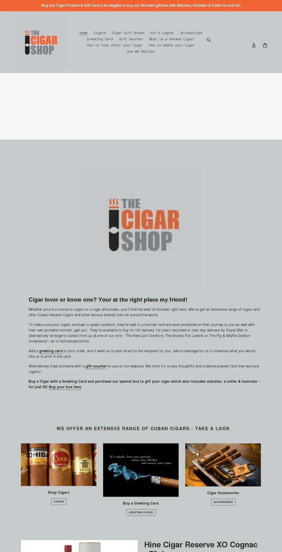 the-cigar-shop.co.uk shopify website screenshot