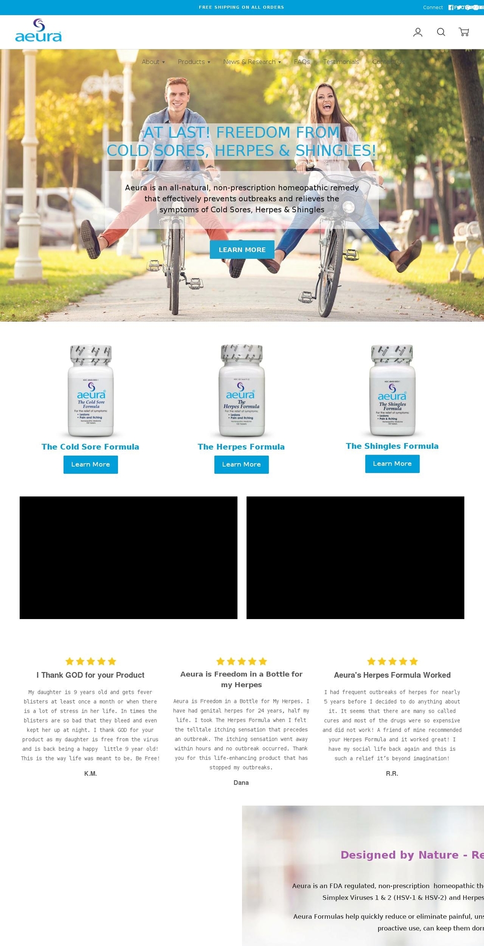 the-cold-sore-formula.com shopify website screenshot