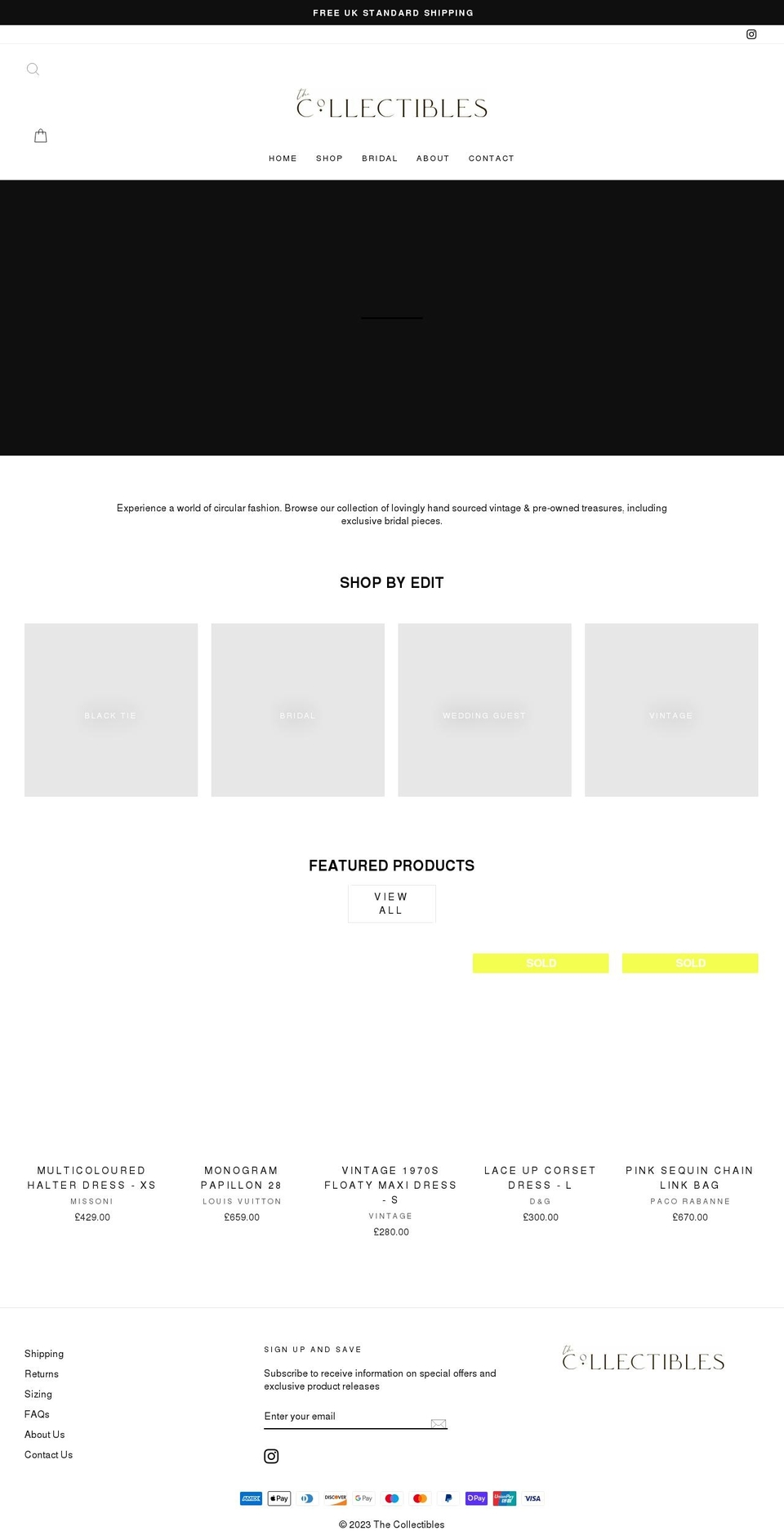 the-collectibles.com shopify website screenshot