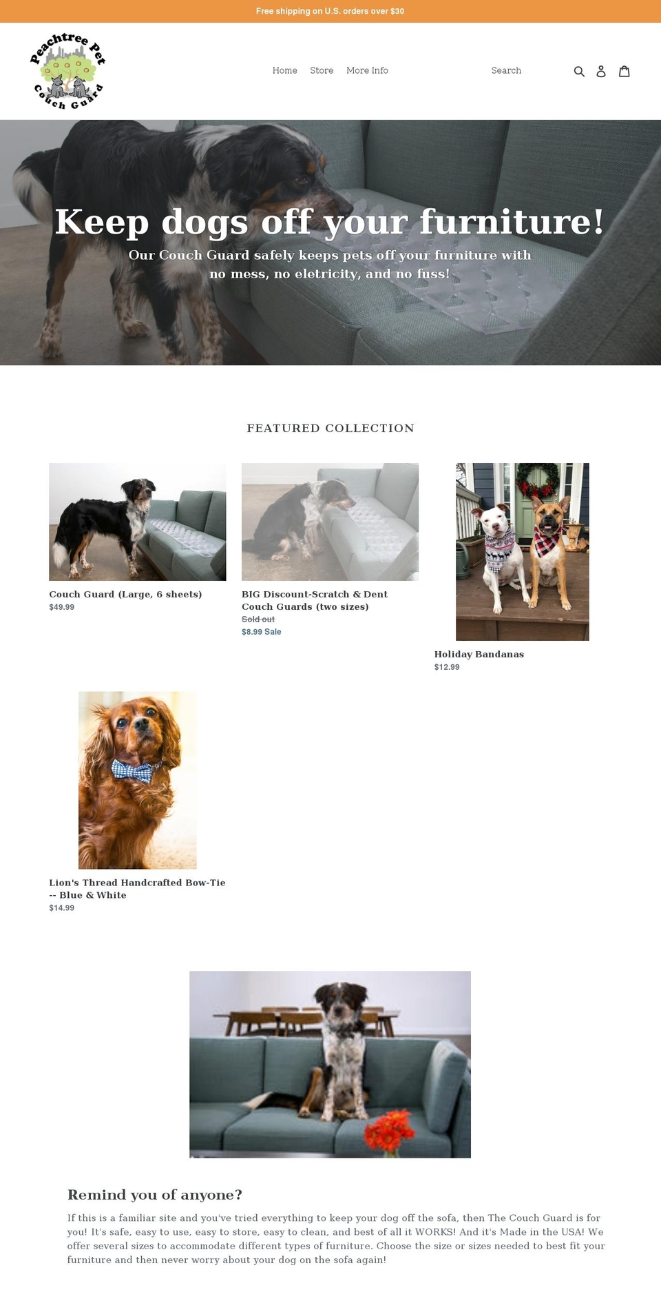 the-couch-guard.myshopify.com shopify website screenshot