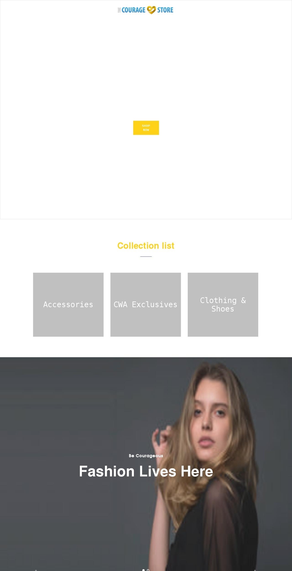 the-courage-store.myshopify.com shopify website screenshot
