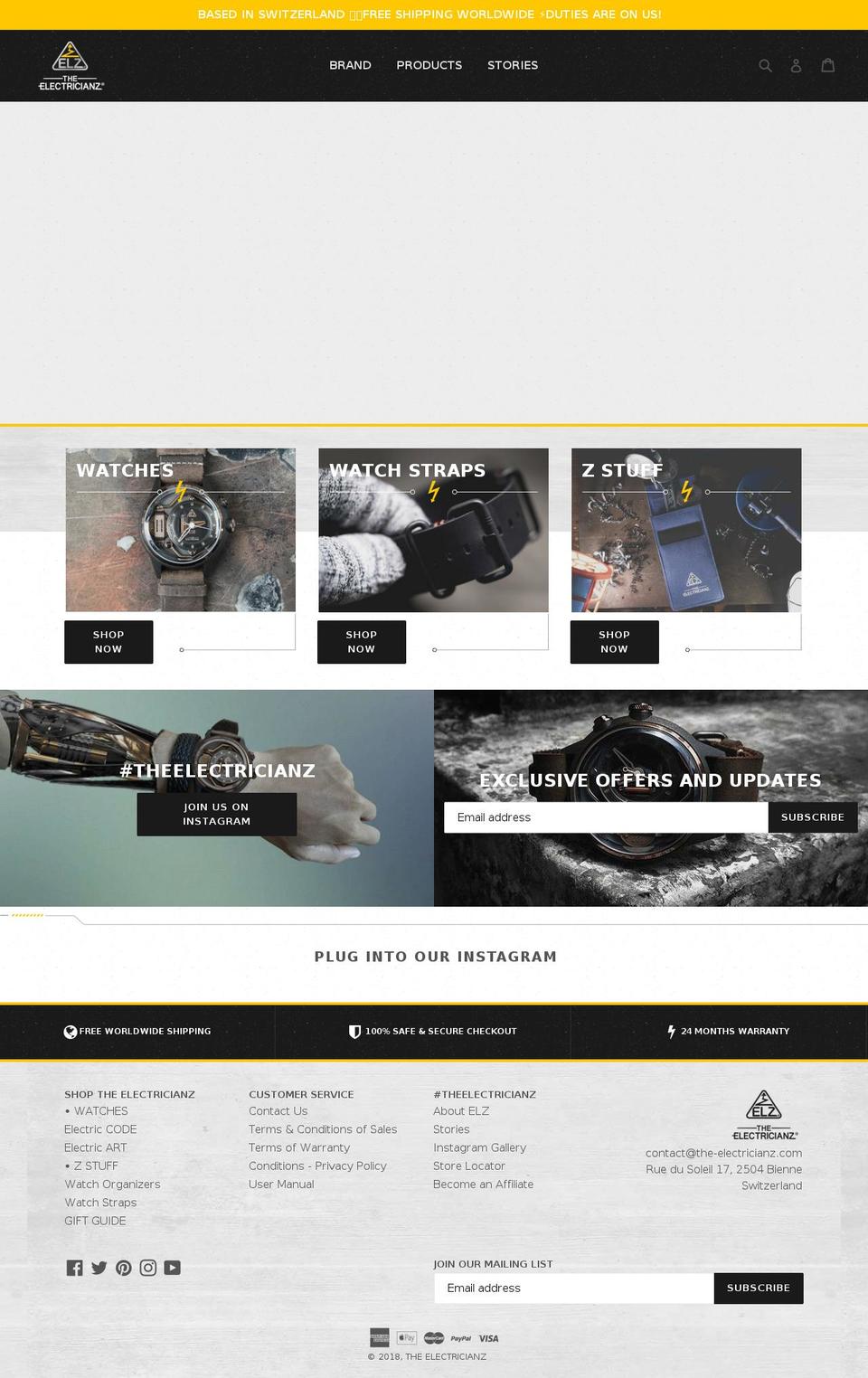 the-electricianz.com shopify website screenshot
