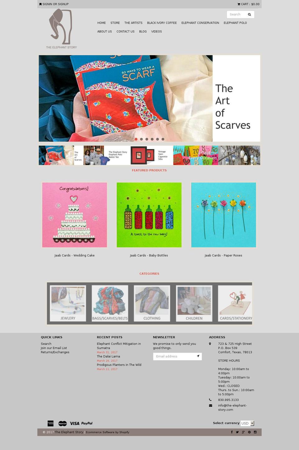 humbleshop Shopify theme site example the-elephant-story.com