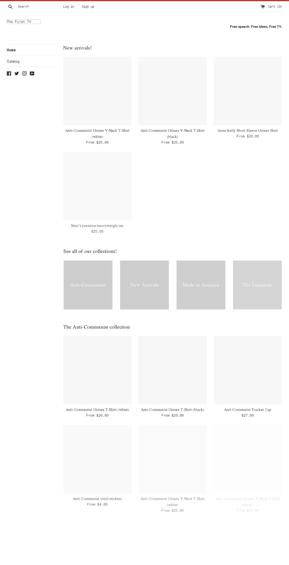the-first-tv.myshopify.com shopify website screenshot