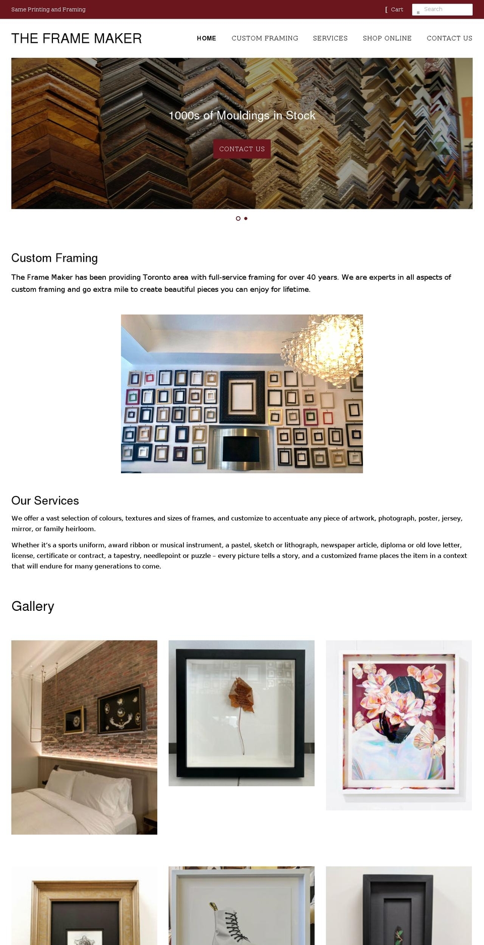 the-frame-maker.com shopify website screenshot