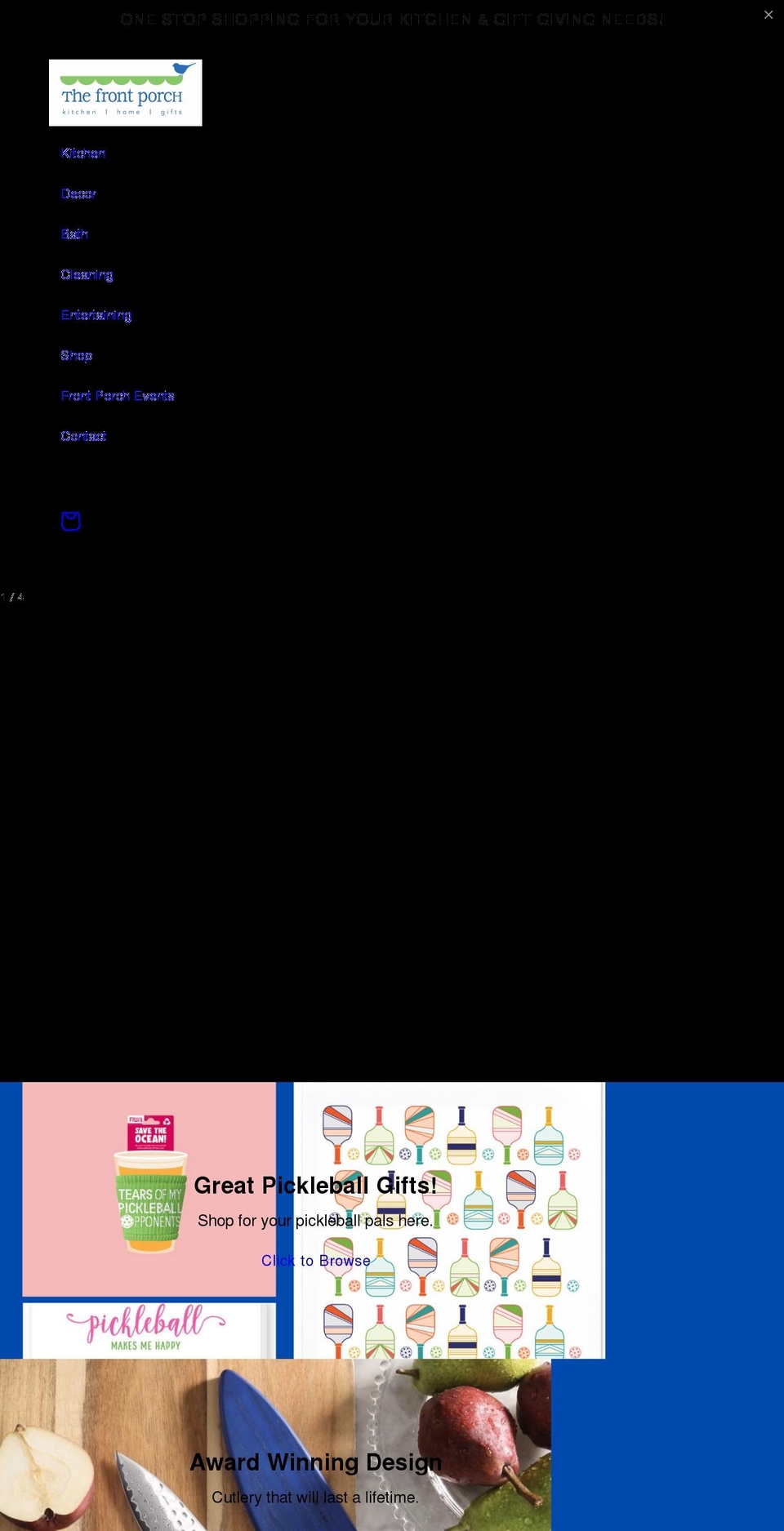 the-front-porch-suttons-bay.myshopify.com shopify website screenshot