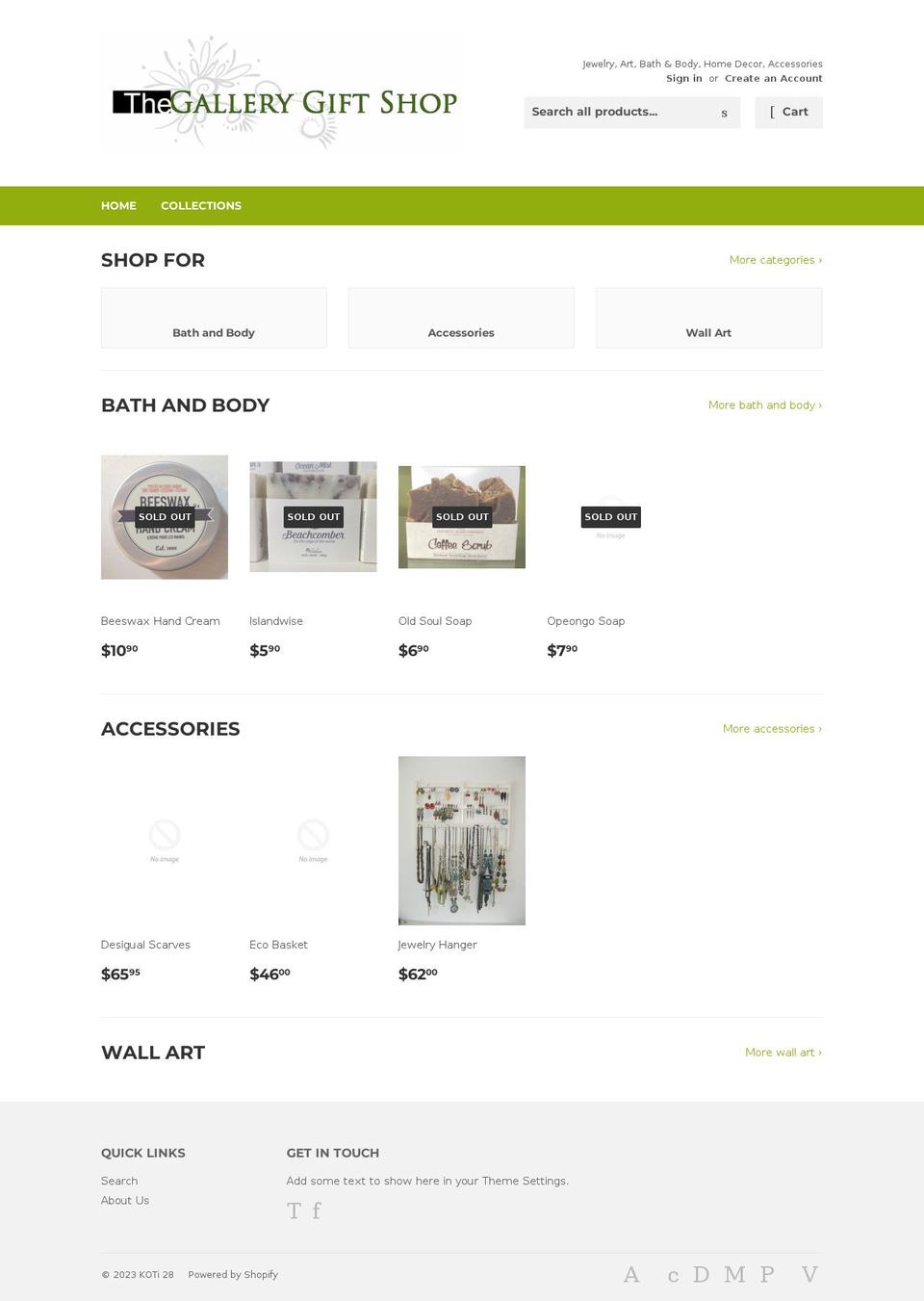 the-gallery-gift-shop.myshopify.com shopify website screenshot