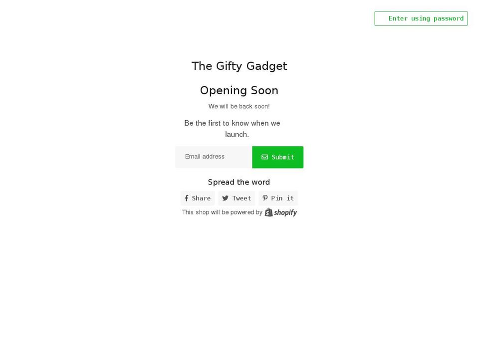 the-gifty-gadget.myshopify.com shopify website screenshot