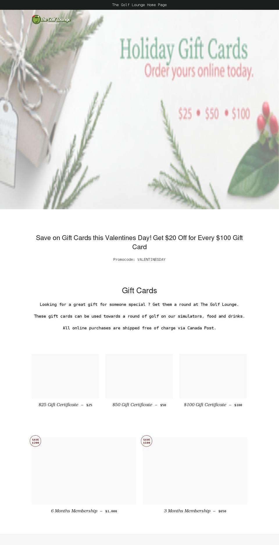 the-golf-lounge.myshopify.com shopify website screenshot
