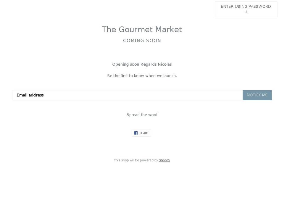 the-gourmet-market.myshopify.com shopify website screenshot