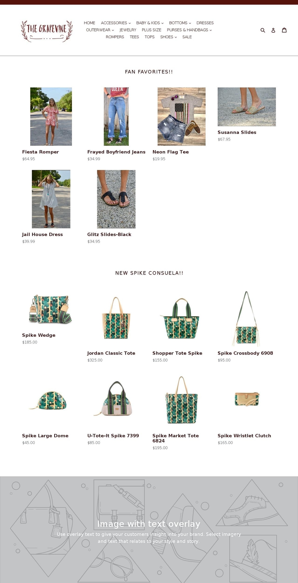 NEW Shopify theme site example the-grapevine-boutique.com