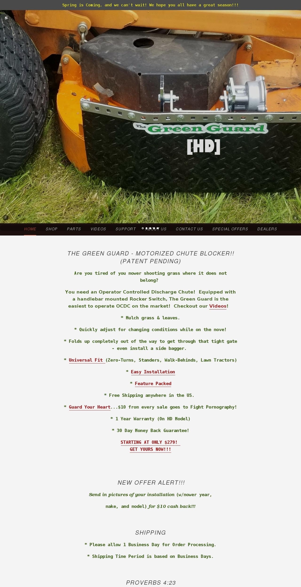 the-green-guard.com shopify website screenshot