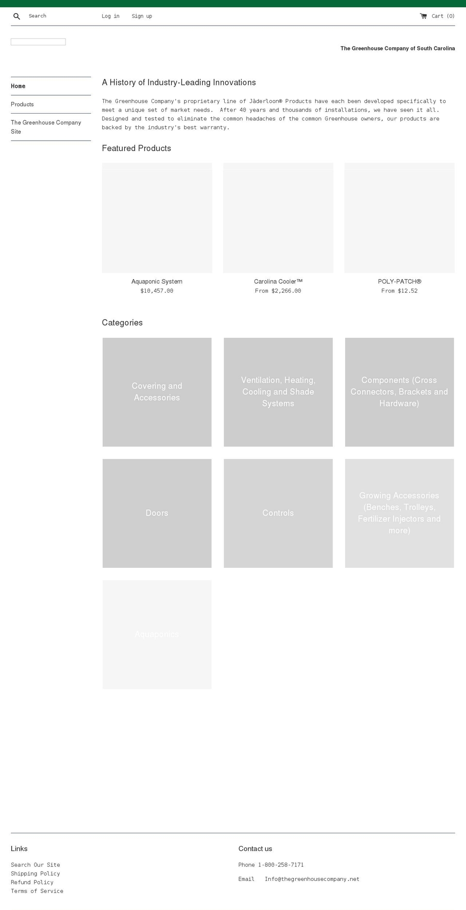 the-greenhouse-company-of-south-carolina-llc.myshopify.com shopify website screenshot