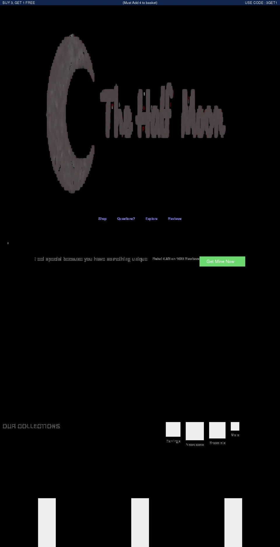 the-half-moon.com shopify website screenshot