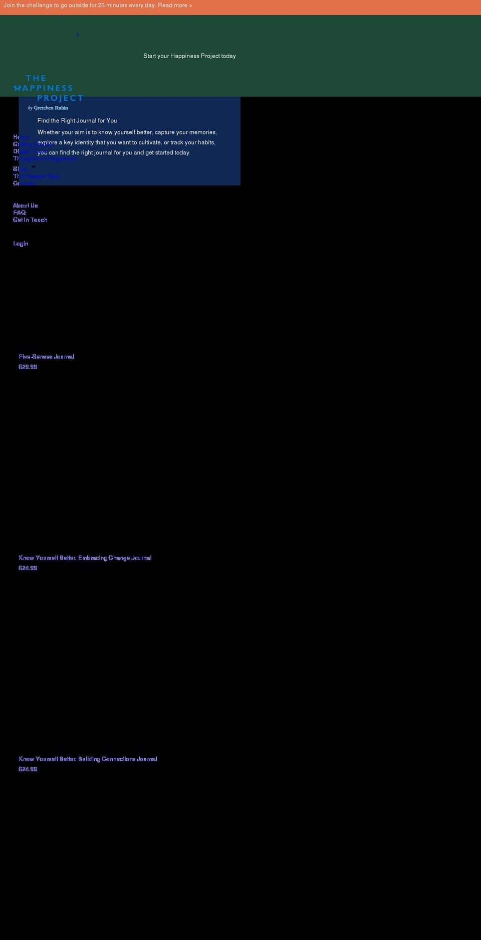 the-happiness-project.com shopify website screenshot