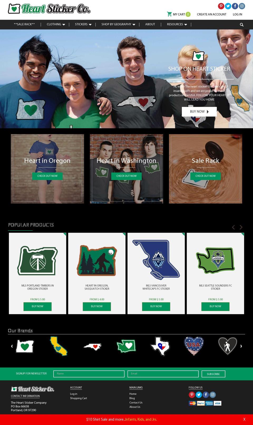 Heart in USA Theme Import Shopify theme site example the-heart-sticker-company.myshopify.com