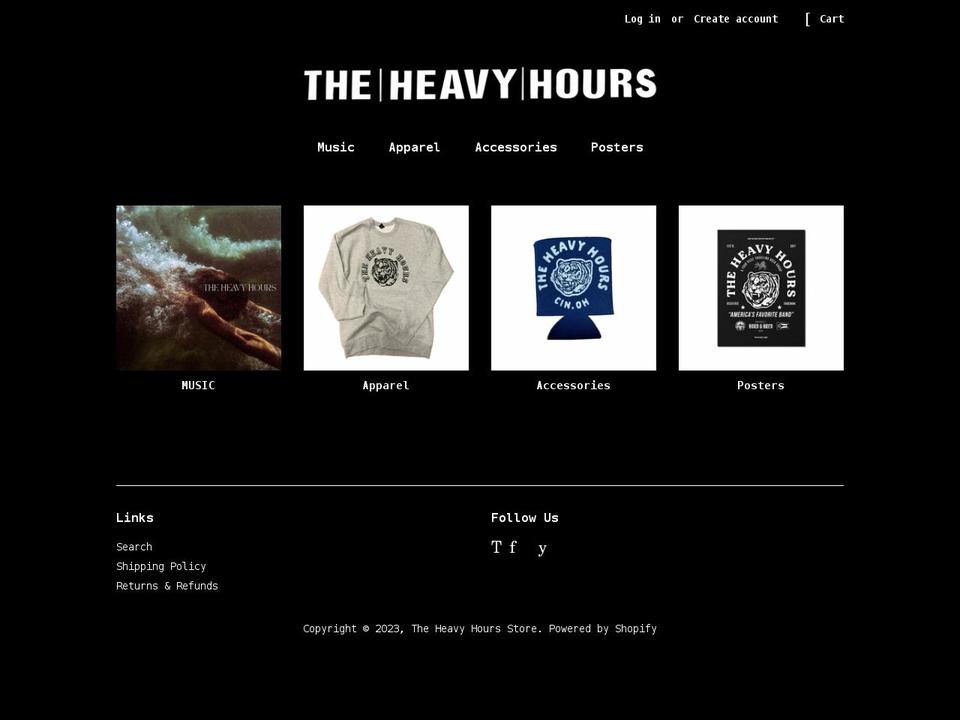 the-heavy-hours.myshopify.com shopify website screenshot
