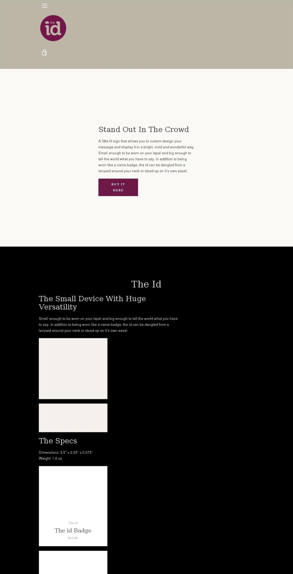 the-id.ca shopify website screenshot