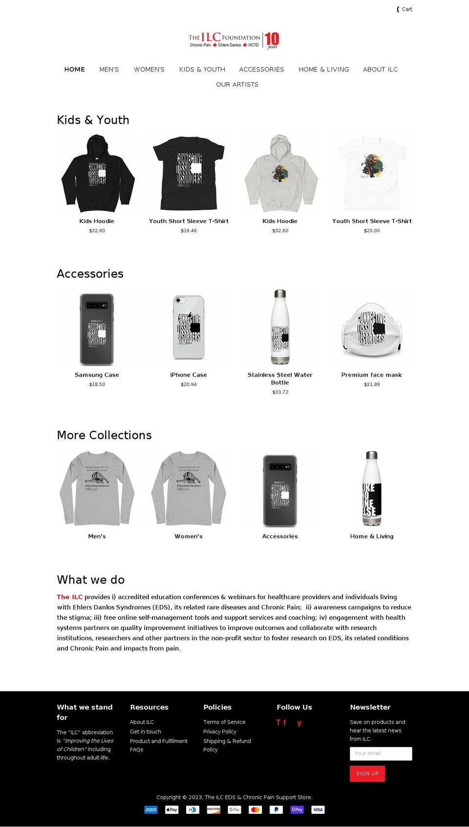 the-ilc-eds-chronic-pain-support-store.myshopify.com shopify website screenshot