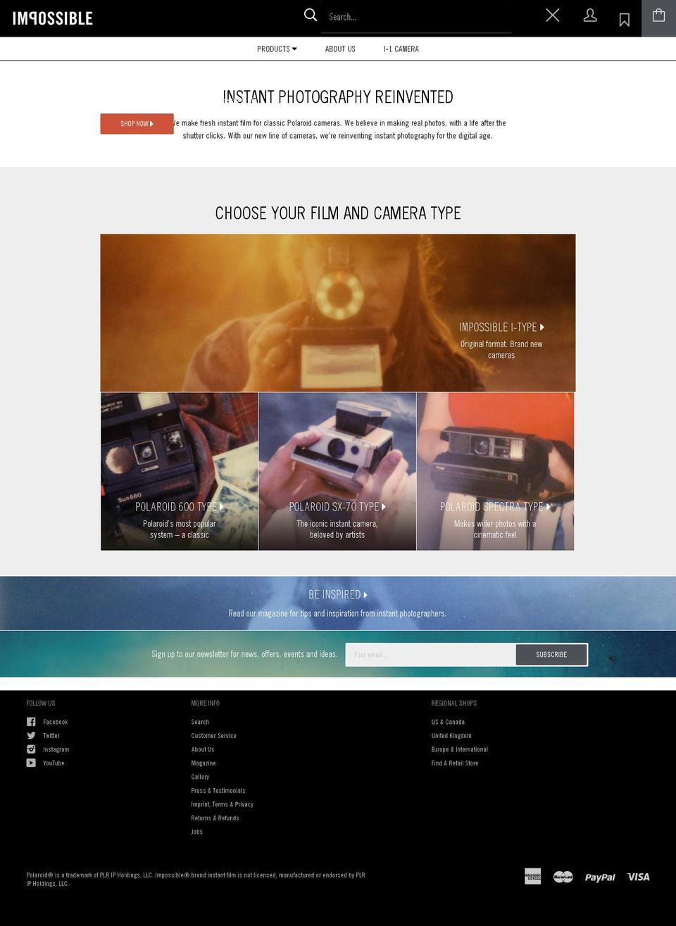 the-impossibleproject.com shopify website screenshot