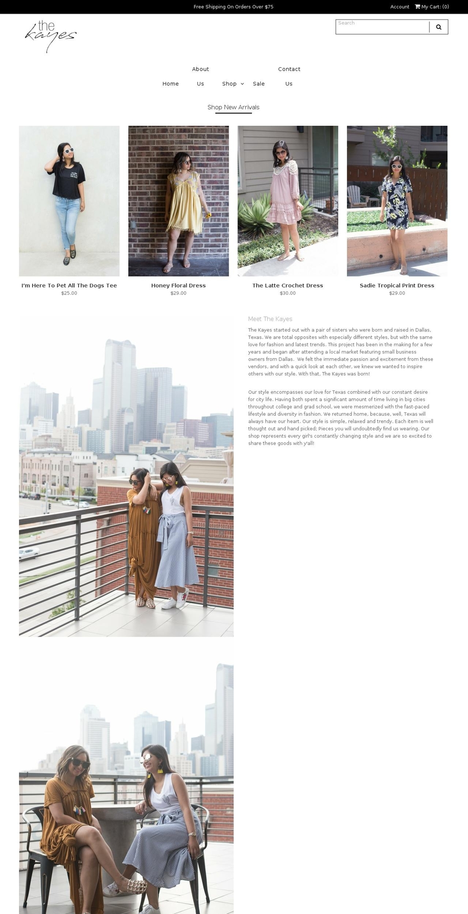 the-kayes.com shopify website screenshot