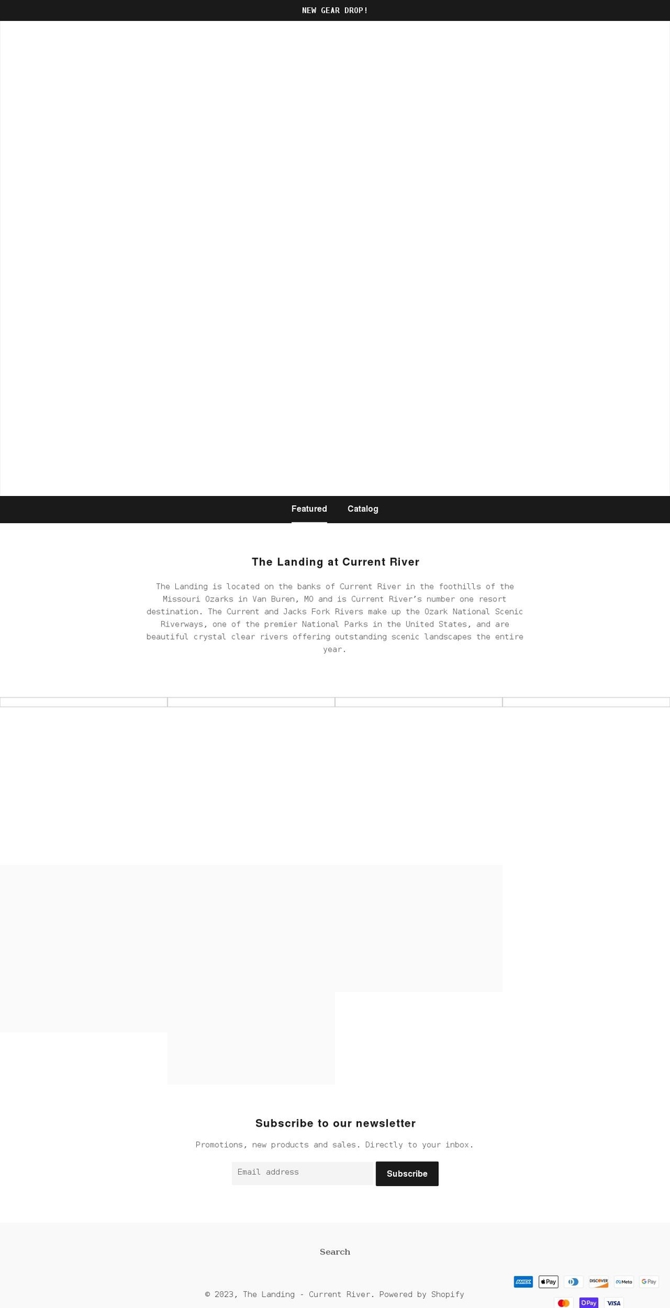 the-landing-current-river.myshopify.com shopify website screenshot