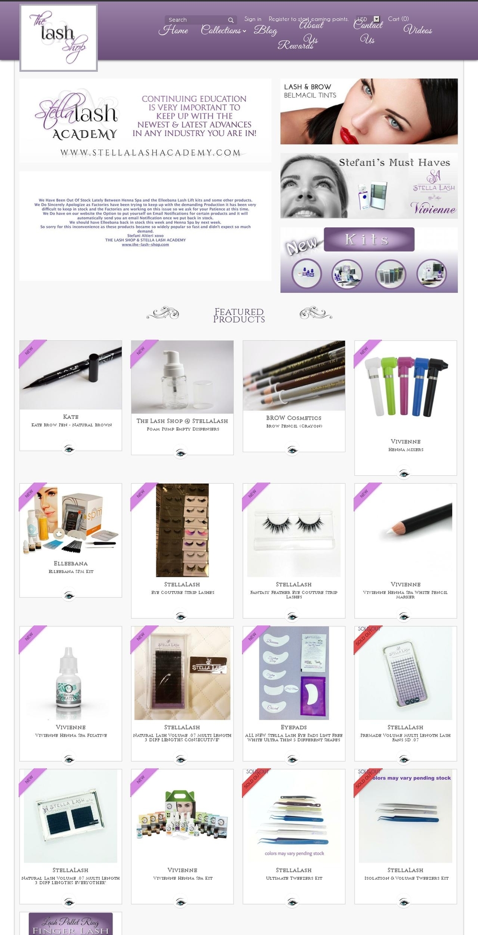 the-lash-shop.com shopify website screenshot