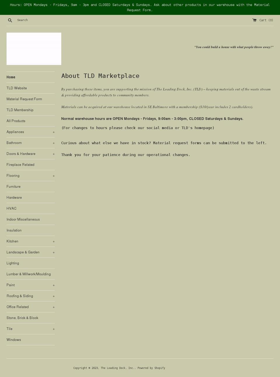 the-loading-dock-inc.myshopify.com shopify website screenshot