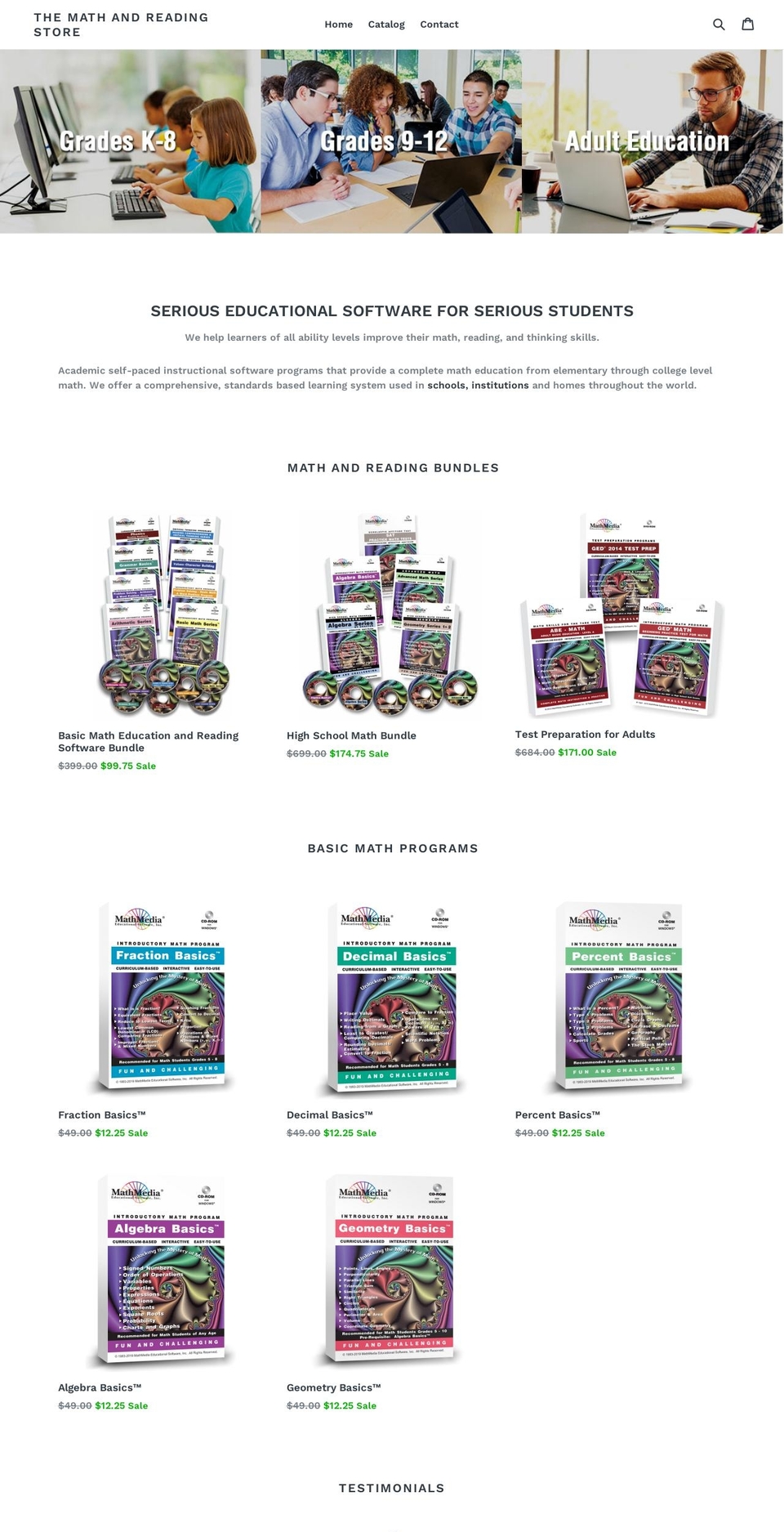 the-math-and-reading-store.myshopify.com shopify website screenshot